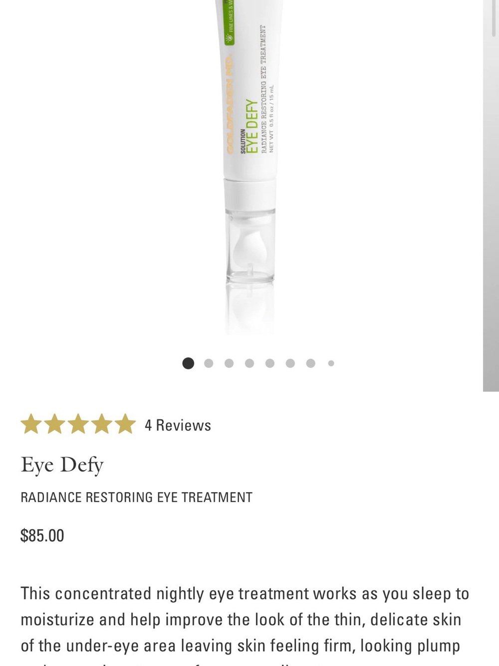 Eye Defy Radiance Restoring Eye Treatment - White